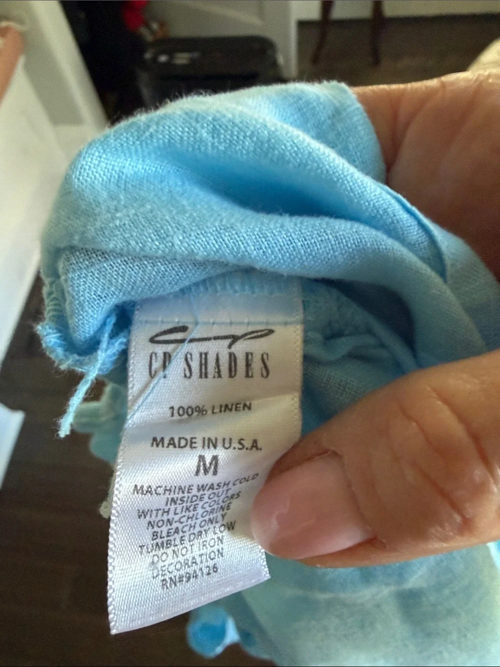 CP Shades Sky Blue Long-Sleeve Linen Tunic